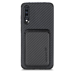 Coque Ultra Fine Silicone Souple Housse Etui avec Aimante Magnetique S02D pour Samsung Galaxy A70 Noir