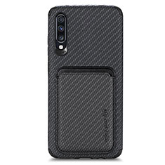 Coque Ultra Fine Silicone Souple Housse Etui avec Aimante Magnetique S02D pour Samsung Galaxy A70S Noir