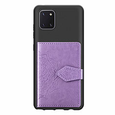 Coque Ultra Fine Silicone Souple Housse Etui avec Aimante Magnetique S02D pour Samsung Galaxy A81 Violet