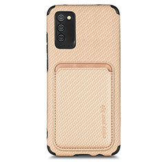 Coque Ultra Fine Silicone Souple Housse Etui avec Aimante Magnetique S02D pour Samsung Galaxy M02s Or