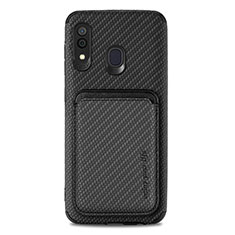 Coque Ultra Fine Silicone Souple Housse Etui avec Aimante Magnetique S02D pour Samsung Galaxy M10S Noir