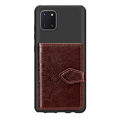 Coque Ultra Fine Silicone Souple Housse Etui avec Aimante Magnetique S02D pour Samsung Galaxy Note 10 Lite Marron