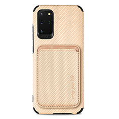 Coque Ultra Fine Silicone Souple Housse Etui avec Aimante Magnetique S02D pour Samsung Galaxy S20 Plus 5G Or