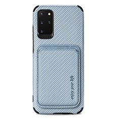 Coque Ultra Fine Silicone Souple Housse Etui avec Aimante Magnetique S02D pour Samsung Galaxy S20 Plus Bleu