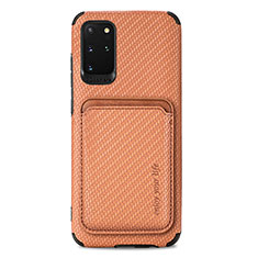 Coque Ultra Fine Silicone Souple Housse Etui avec Aimante Magnetique S02D pour Samsung Galaxy S20 Plus Marron