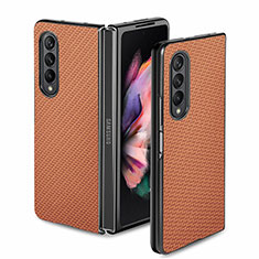 Coque Ultra Fine Silicone Souple Housse Etui avec Aimante Magnetique S02D pour Samsung Galaxy Z Fold3 5G Marron