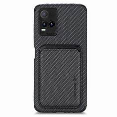 Coque Ultra Fine Silicone Souple Housse Etui avec Aimante Magnetique S02D pour Vivo Y21 Noir