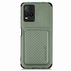 Coque Ultra Fine Silicone Souple Housse Etui avec Aimante Magnetique S02D pour Vivo Y21 Vert