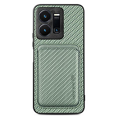 Coque Ultra Fine Silicone Souple Housse Etui avec Aimante Magnetique S02D pour Vivo Y35 4G Vert