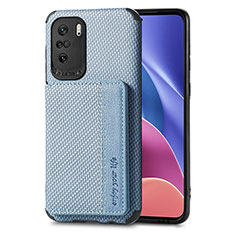 Coque Ultra Fine Silicone Souple Housse Etui avec Aimante Magnetique S02D pour Xiaomi Mi 11i 5G Bleu