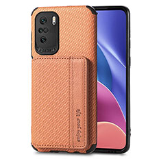 Coque Ultra Fine Silicone Souple Housse Etui avec Aimante Magnetique S02D pour Xiaomi Mi 11i 5G Marron