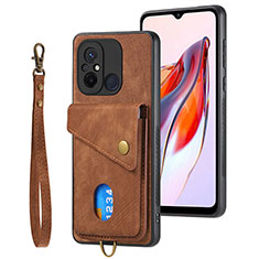 Coque Ultra Fine Silicone Souple Housse Etui avec Aimante Magnetique S02D pour Xiaomi Poco C55 Marron