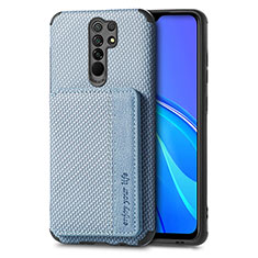 Coque Ultra Fine Silicone Souple Housse Etui avec Aimante Magnetique S02D pour Xiaomi Poco M2 Bleu