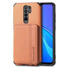 Coque Ultra Fine Silicone Souple Housse Etui avec Aimante Magnetique S02D pour Xiaomi Poco M2 Marron