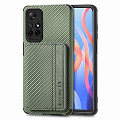 Coque Ultra Fine Silicone Souple Housse Etui avec Aimante Magnetique S02D pour Xiaomi Poco M4 Pro 5G Vert