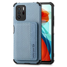 Coque Ultra Fine Silicone Souple Housse Etui avec Aimante Magnetique S02D pour Xiaomi Poco X3 GT 5G Bleu