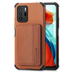 Coque Ultra Fine Silicone Souple Housse Etui avec Aimante Magnetique S02D pour Xiaomi Poco X3 GT 5G Marron