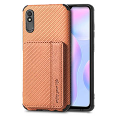 Coque Ultra Fine Silicone Souple Housse Etui avec Aimante Magnetique S02D pour Xiaomi Redmi 9i Marron