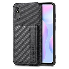 Coque Ultra Fine Silicone Souple Housse Etui avec Aimante Magnetique S02D pour Xiaomi Redmi 9i Noir