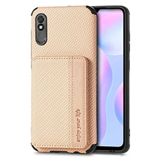 Coque Ultra Fine Silicone Souple Housse Etui avec Aimante Magnetique S02D pour Xiaomi Redmi 9i Or