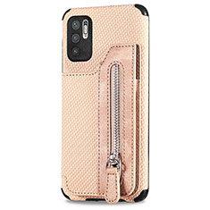 Coque Ultra Fine Silicone Souple Housse Etui avec Aimante Magnetique S02D pour Xiaomi Redmi Note 10 5G Or