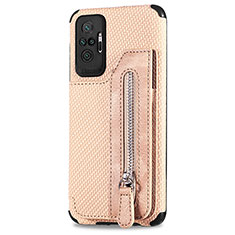 Coque Ultra Fine Silicone Souple Housse Etui avec Aimante Magnetique S02D pour Xiaomi Redmi Note 10 Pro 4G Or