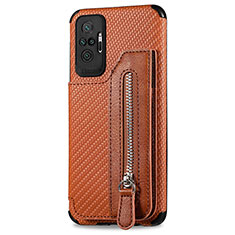 Coque Ultra Fine Silicone Souple Housse Etui avec Aimante Magnetique S02D pour Xiaomi Redmi Note 10 Pro Max Marron