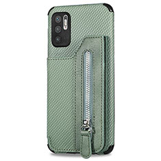 Coque Ultra Fine Silicone Souple Housse Etui avec Aimante Magnetique S02D pour Xiaomi Redmi Note 10T 5G Vert