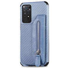 Coque Ultra Fine Silicone Souple Housse Etui avec Aimante Magnetique S02D pour Xiaomi Redmi Note 11 4G (2022) Bleu