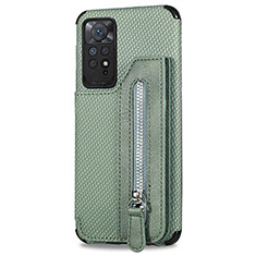 Coque Ultra Fine Silicone Souple Housse Etui avec Aimante Magnetique S02D pour Xiaomi Redmi Note 11 4G (2022) Vert