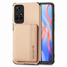 Coque Ultra Fine Silicone Souple Housse Etui avec Aimante Magnetique S02D pour Xiaomi Redmi Note 11S 5G Or