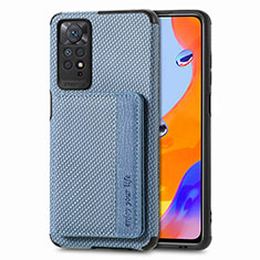 Coque Ultra Fine Silicone Souple Housse Etui avec Aimante Magnetique S02D pour Xiaomi Redmi Note 12 Pro 4G Bleu