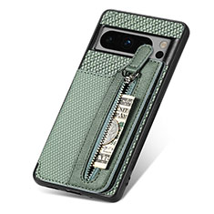 Coque Ultra Fine Silicone Souple Housse Etui avec Aimante Magnetique S03D pour Google Pixel 8 Pro 5G Vert