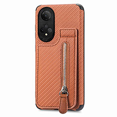 Coque Ultra Fine Silicone Souple Housse Etui avec Aimante Magnetique S03D pour Huawei Honor X7 Marron