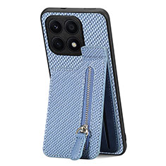 Coque Ultra Fine Silicone Souple Housse Etui avec Aimante Magnetique S03D pour Huawei Honor X8a 4G Bleu