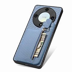 Coque Ultra Fine Silicone Souple Housse Etui avec Aimante Magnetique S03D pour Huawei Honor X9a 5G Bleu