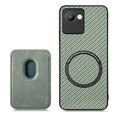 Coque Ultra Fine Silicone Souple Housse Etui avec Aimante Magnetique S03D pour Realme C30s Vert