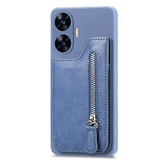 Coque Ultra Fine Silicone Souple Housse Etui avec Aimante Magnetique S03D pour Realme C55 Bleu