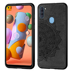 Coque Ultra Fine Silicone Souple Housse Etui avec Aimante Magnetique S03D pour Samsung Galaxy A11 Noir