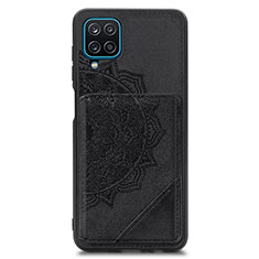 Coque Ultra Fine Silicone Souple Housse Etui avec Aimante Magnetique S03D pour Samsung Galaxy A12 Noir