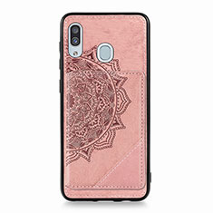 Coque Ultra Fine Silicone Souple Housse Etui avec Aimante Magnetique S03D pour Samsung Galaxy A30 Or Rose