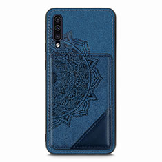 Coque Ultra Fine Silicone Souple Housse Etui avec Aimante Magnetique S03D pour Samsung Galaxy A30S Bleu