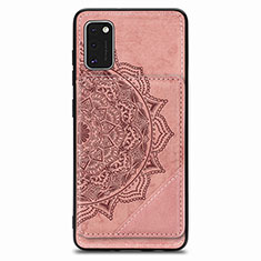 Coque Ultra Fine Silicone Souple Housse Etui avec Aimante Magnetique S03D pour Samsung Galaxy A41 Or Rose