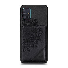 Coque Ultra Fine Silicone Souple Housse Etui avec Aimante Magnetique S03D pour Samsung Galaxy A51 4G Noir