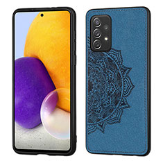 Coque Ultra Fine Silicone Souple Housse Etui avec Aimante Magnetique S03D pour Samsung Galaxy A52 5G Bleu