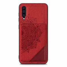 Coque Ultra Fine Silicone Souple Housse Etui avec Aimante Magnetique S03D pour Samsung Galaxy A70S Rouge