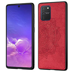 Coque Ultra Fine Silicone Souple Housse Etui avec Aimante Magnetique S03D pour Samsung Galaxy A91 Rouge