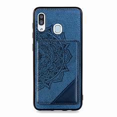 Coque Ultra Fine Silicone Souple Housse Etui avec Aimante Magnetique S03D pour Samsung Galaxy M10S Bleu