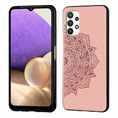 Coque Ultra Fine Silicone Souple Housse Etui avec Aimante Magnetique S03D pour Samsung Galaxy M32 5G Or Rose