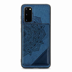 Coque Ultra Fine Silicone Souple Housse Etui avec Aimante Magnetique S03D pour Samsung Galaxy S20 Bleu